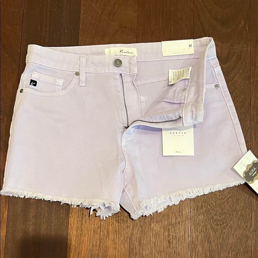 KanCan Women's Light Purple Jean Shorts Size M